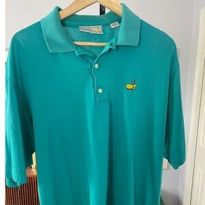 Vintage Slazenger Masters Golf Polo Shirt Augusta National Golf Shop Green L